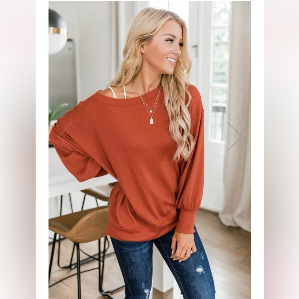Rust long sleeve top